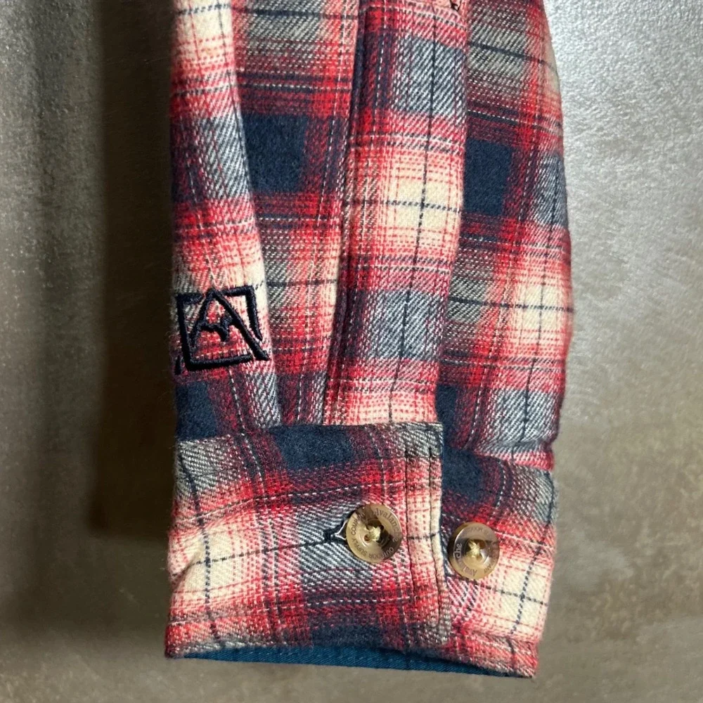 Avalanche Outdoor Supply Co Mens Medium Quilted Flannel Shirt Jacket Red Plaid